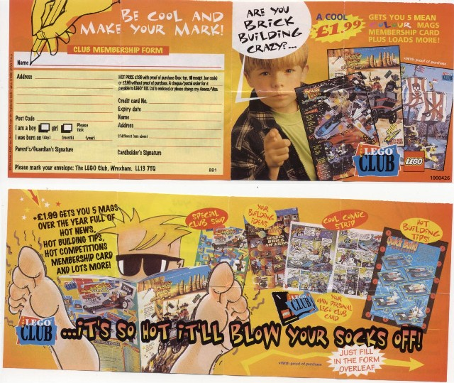 Lego 1996 Insert - Lego Club UK (1000426)
