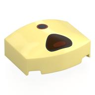 Lego Brick Round 3 x 4, Curved Triple, No Studs with Black/Reddish Brown Nose, O-Shaped Mouth Print / Bright Light Yellow