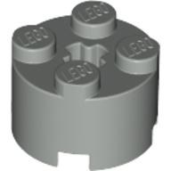 Lego Brick Round 2 x 2 with Axle Hole / Light Gray