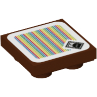Lego Tile Special 2 x 2 Inverted with Picture in Frame and Barcode Print (Sticker)