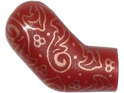 Lego Arm, Right with Copper Filigree Pattern / Dark Red