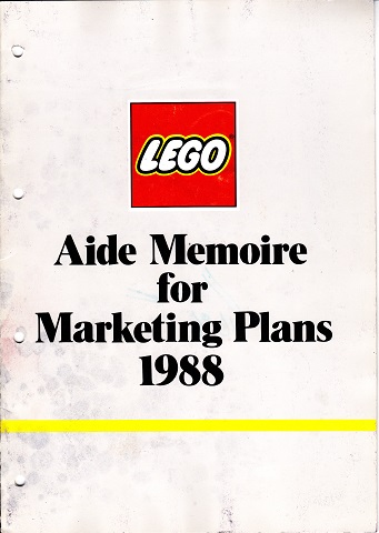 Lego 1988 Dealer Large UK - Aide Memoire for Marketing Plans