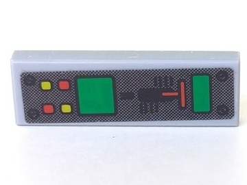 Lego Tile 1 x 3 with 'mph 345', 'GEAR 8', Gear Stick and Buttons Pattern (Sticker) - Set 7050