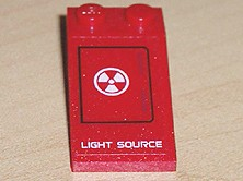 Lego Slope 18 4 x 2 with 'LIGHT SOURCE' Pattern (Sticker) - Set 7701