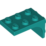 Lego Bracket 2 x 3 - 2 x 2, Curved Sides / Dark Turquoise