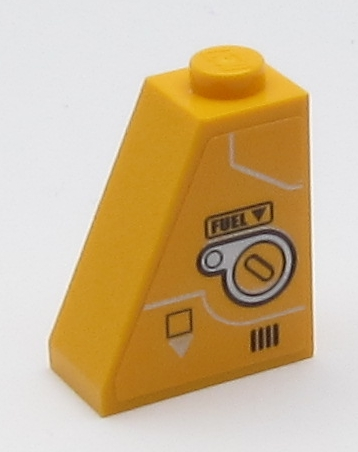 Lego Slope 65 2 x 1 x 2 with 'FUEL' and Fuel Inlet Pattern (Sticker) - Set 60161 / Bright Light Orange