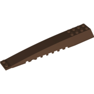 Lego Brick Wedged, Curved 16 x 4 Triple with Inner Ridges / Brown