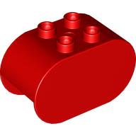 Lego Duplo Brick 2 x 4 x 2 Rounded Ends / Red