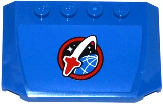 Lego Wedge 4 x 6 x 2/3 Triple Curved with Space Shuttle Logo Pattern (Sticker) - Set 60079