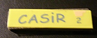 Lego Tile 1 x 4 with 'CASiR' and '2' Pattern (Sticker) - Set 5941
