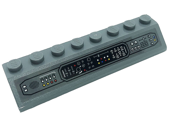 Lego Slope 45 2 x 8 with Control Panel with Levers, Dials and Buttons Pattern (Sticker) - Set 76161