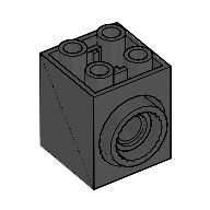 Lego Brick Special 2 x 2 x 2 with Rotation Joint Socket and Rear Pin Hole / Black