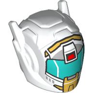 Lego Helmet with Antennae with Gold Decorations, Red Camera, Dark Turquoise Visor Print