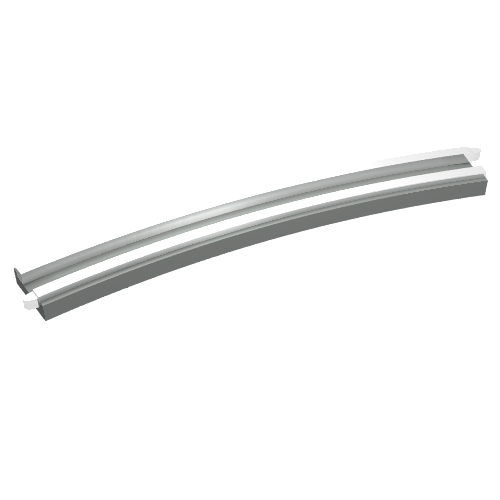Lego Train Track 12V Conducting Rail Curved [No Cable Connection Holes] / Light Gray