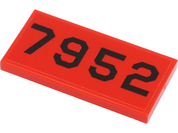 Lego Tile 2 x 4 with Black '7952' Pattern (Sticker) - Set 40450
