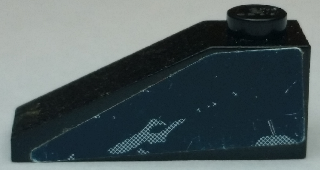 Lego Slope 33 3 x 1 with Dark Blue and Gray Swirl Pattern on Left Side (Sticker) - Set 8161 / Black