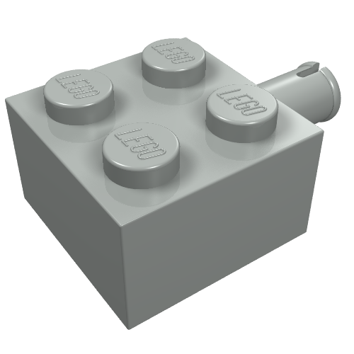 Lego Brick Special 2 x 2 with Pin and No Axle Hole / Light Gray