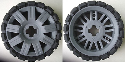Lego Wheel 72 x 34 with Black Tire 94 x 40 Balloon Offset Tread
