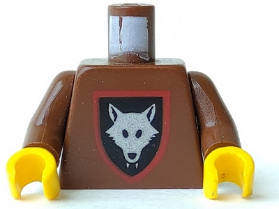 Lego Torso Castle Wolfpack Pattern / Brown Arms / Yellow Hands