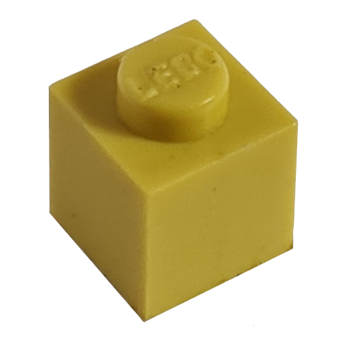 Lego Modulex Brick 1 x 1 with LEGO on Stud / Modulex Lemon