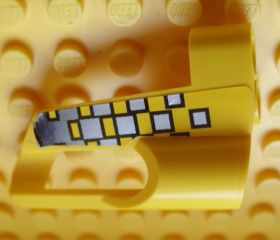 Lego Technic, Panel Fairing # 5 Small Short, Large Hole, Side B with Silver Checkered Pattern (Sticker) - Set 8240