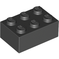 Lego Brick 2 x 3 / Black