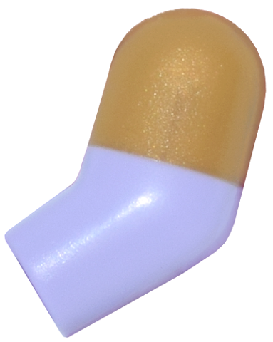 Lego Arm, Left with Molded Pearl Gold Short Sleeve  Pattern