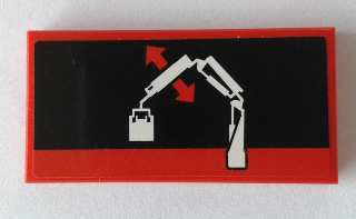 Lego Tile 2 x 4 with Crane Arm Movement 2 Pattern (Sticker) - Set 42043