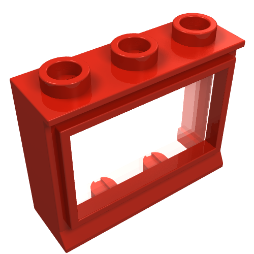 Lego Window 1 x 3 x 2 Classic with Short Sill [Complete] / Red