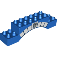 Lego Duplo Brick 2 x 10 x 2 Arch with Small Bricks, Police Badge Print