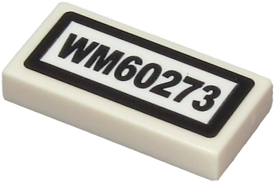 Lego Tile 1 x 2 with 'WM60273' Pattern (Sticker) - Set 60273