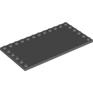Lego Plate Special 6 x 12 with Studs on 3 Edges / Dark Bluish Gray