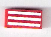 Lego Tile 1 x 2 with Red and White Stripes Pattern (Sticker) - Set 75876