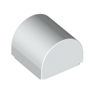 Lego Brick Curved 1 x 1 x 2/3 Double Curved Top, No Studs / White
