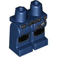 Lego Hips and Dark Blue Legs with Gray Belt, Strap, Knee Pads / Dark Blue