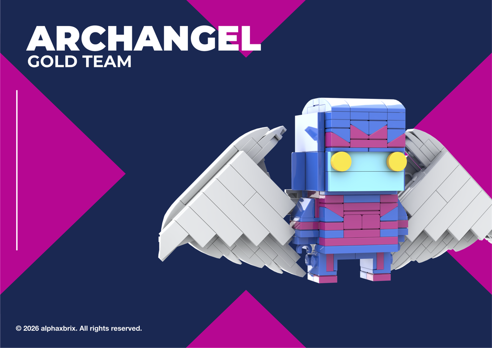 Lego Archangel (Warren Worthington III) – X‑Men Gold Team – (BrickHeadz‑Style)