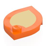Lego Plate Special 3 x 3 with Rounded Corners, 1 Stud with Bright Light Orange Surface Print