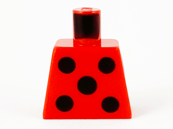 Lego Torso with 5 Black Circles Pattern / Red