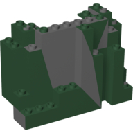 Lego Rock Panel Rectangular 4 x 10 x 6 with Marbled Dark Green Pattern