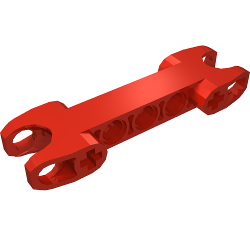 Lego Technic Axle and Pin Connector 2 x 7 with Two Ball Joint Sockets [Squared Ends] / Red