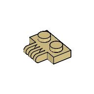 Lego Hinge Plate 1 x 2 with 3 Fingers On Side / Tan