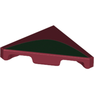 Lego Tile 45° Cut 2 x 2 (Triangle) with Black Half Circle Print / Dark Red