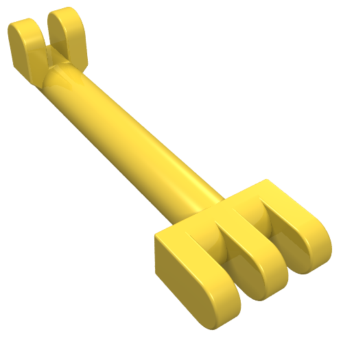 Lego Hinge Bar 2.5L with 2 and 3 Fingers on Ends (Pantograph Shoe Holder) / Yellow