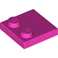 Lego Plate Special 2 x 2 with Only 2 studs / Dark Pink