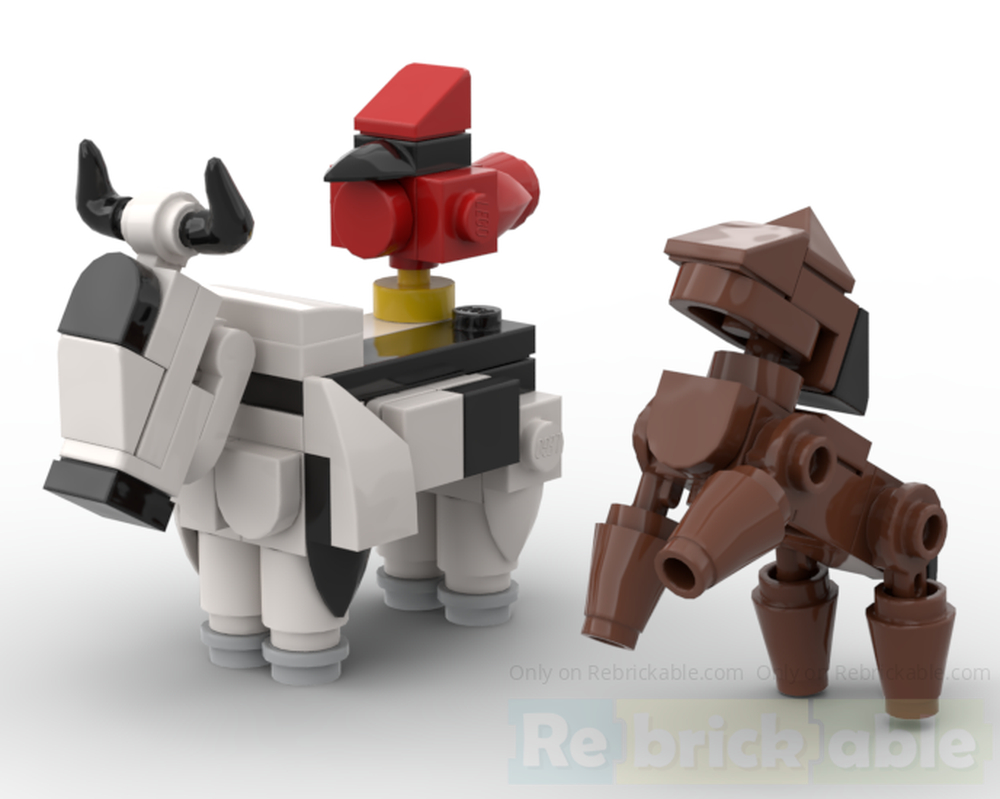 Lego Cow, Horse, and Bird