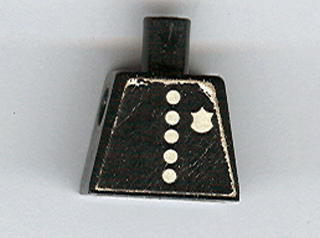 Lego Torso Police with Badge and 5 Buttons Pattern (Sticker) / Black