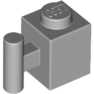 Lego Brick Special 1 x 1 with Handle / Light Bluish Gray