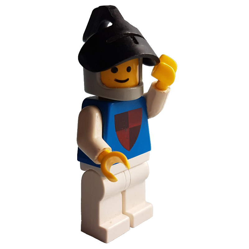 Lego Knight (Quartered Shield) - White Legs, Black Visor