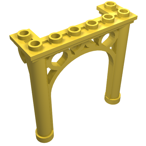 Lego Brick Arch 2 x 6 x 5 Ornamented / Yellow