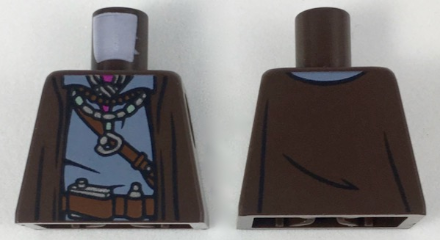 Lego Torso SW Robe with Dark Bluish Gray Tunic, Necklace, Crossbelt and Belt with Gadgets Pattern / Dark Brown